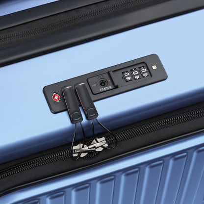 MALA BORDO EXPANSÍVEL - SECURITIME ZIP AZUL CLARO