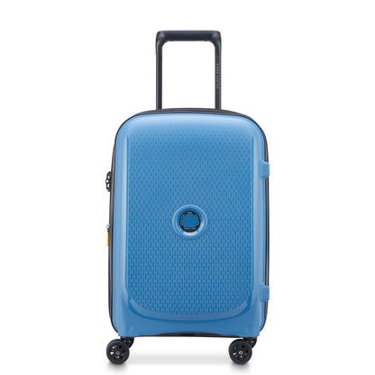 Mala de bordo expansível azul intenso da DELSEY, com design rígido, rodas giratórias 360°, alça retrátil e zíper antifurto, ideal para viagem e cabine.