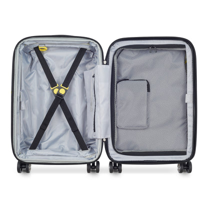 Mala rígida de bordo expansível da DELSEY com interior organizado, elásticos para ajuste de volume, compartimento com zíper em tela para melhor separação de itens, ideal para viagens.
