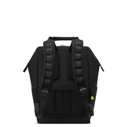 Mochila preta para notebook da DELSEY com design ergonômico, alças acolchoadas ajustáveis e painel traseiro com revestimento em mesh para maior conforto e ventilação.